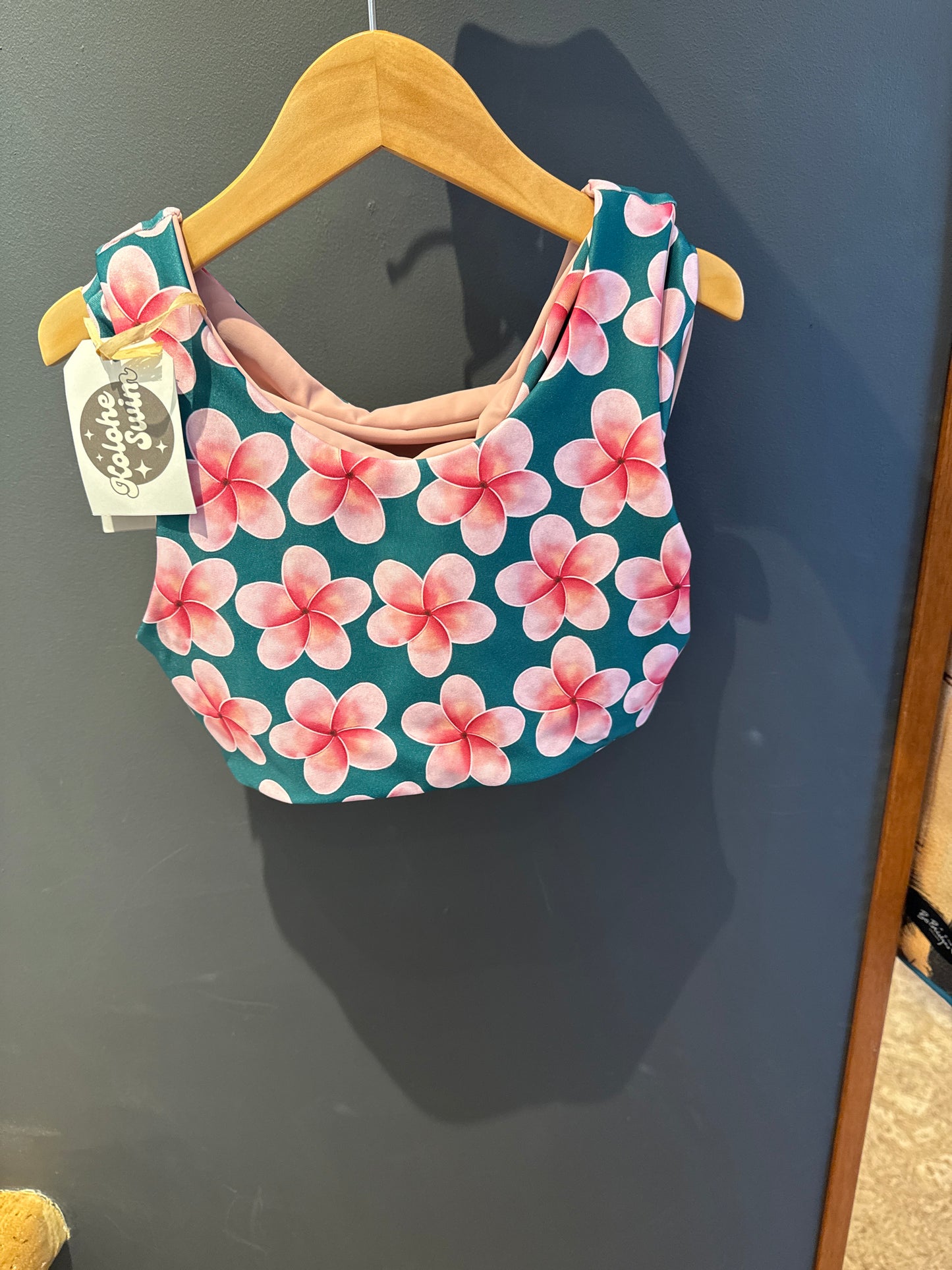 2 piece Swim - Teal Plumeria