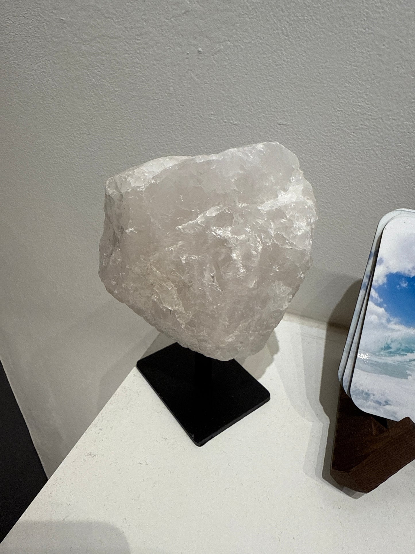 Rough Quartz on Metal Stand