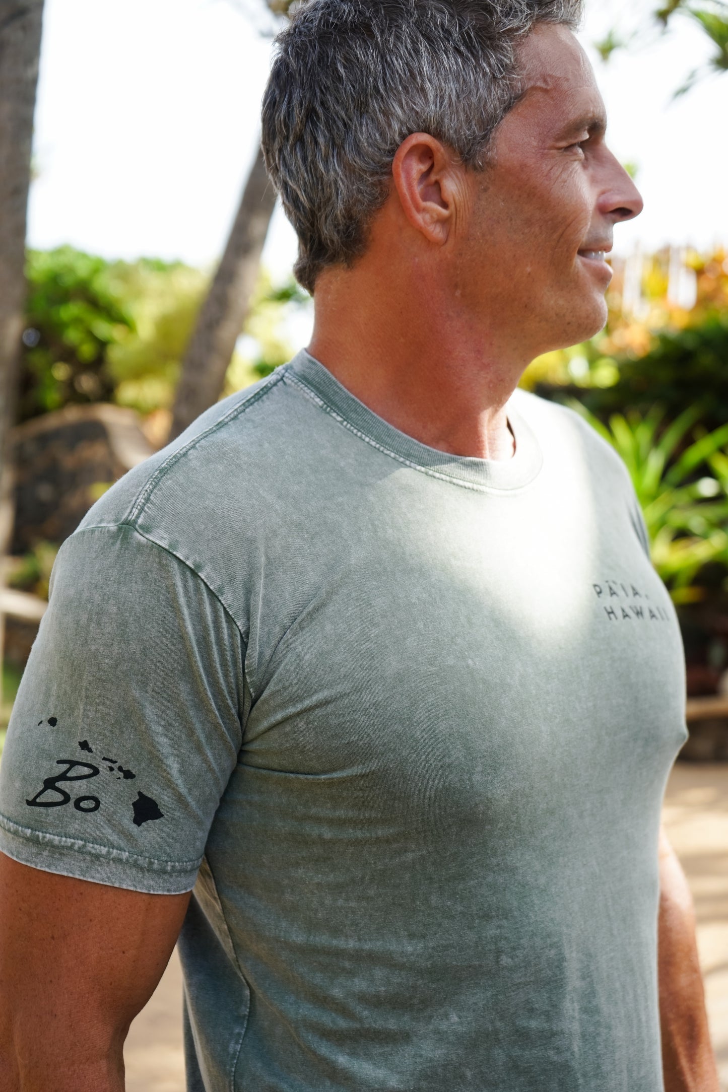 Men’s Distressed Paia Out Back Shirt (Moss/Slate)